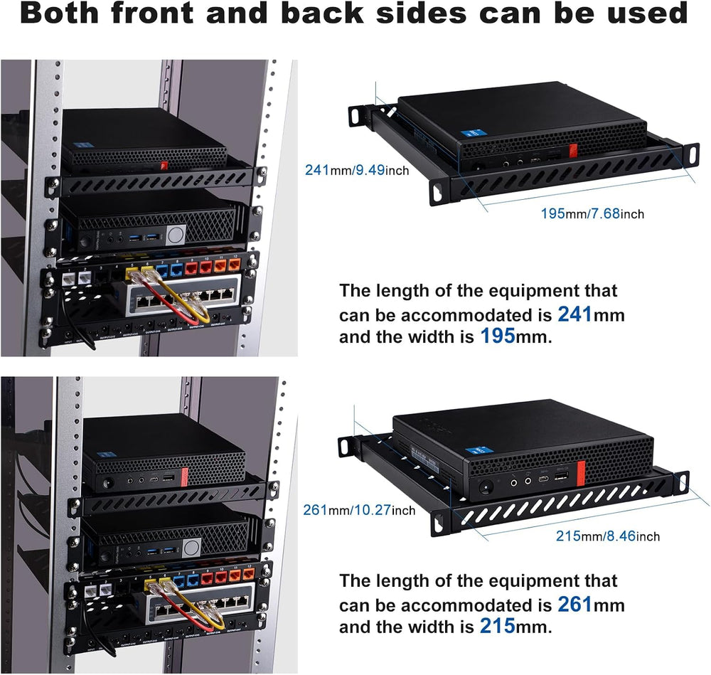 GeeekPi 10 inch 0.5U High Duty Vented Rack Shelf for DeskPi RackMate T2/T0 Pl...