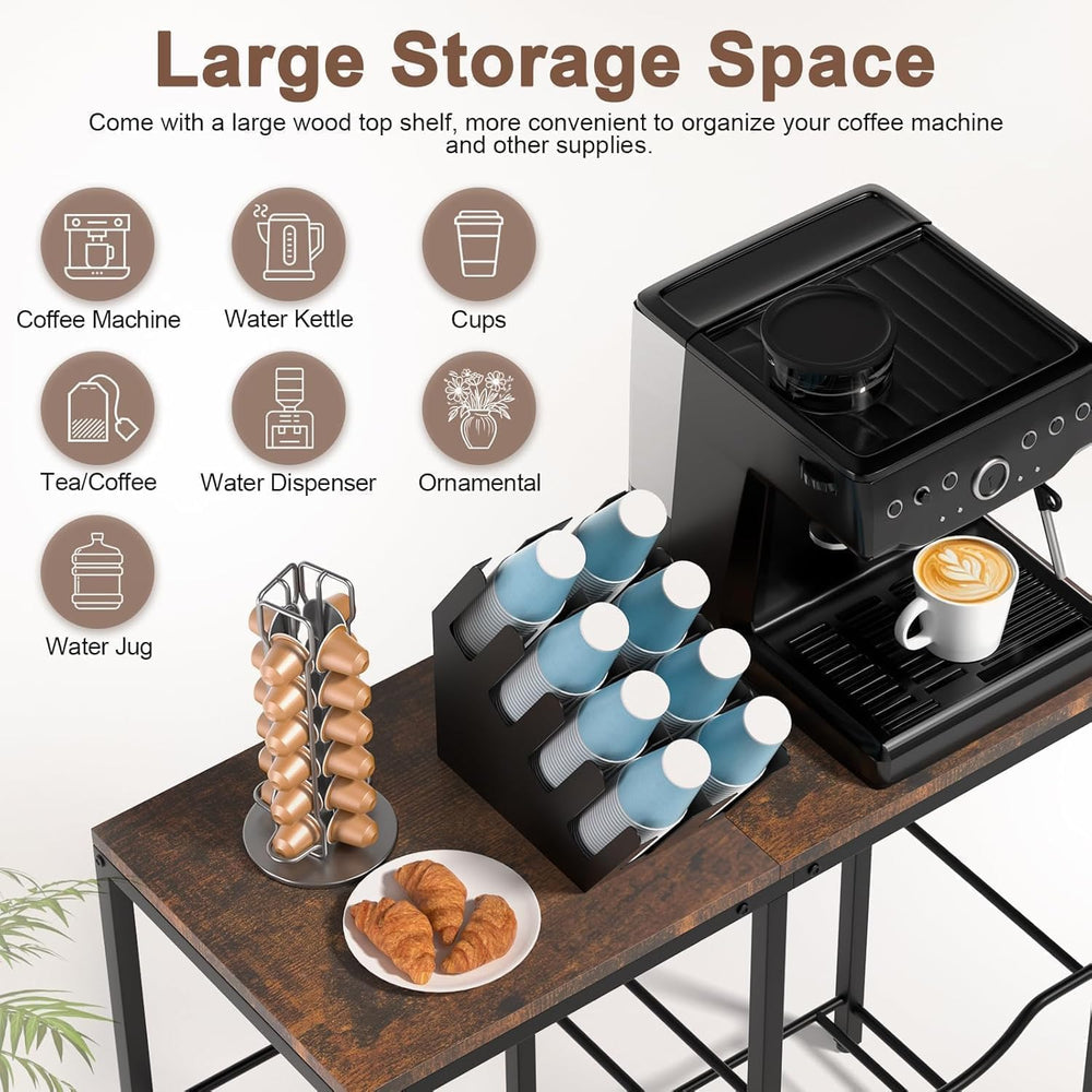 Klvied 2-Tier Water Jug Rack, 5 Gal, Wood Top
