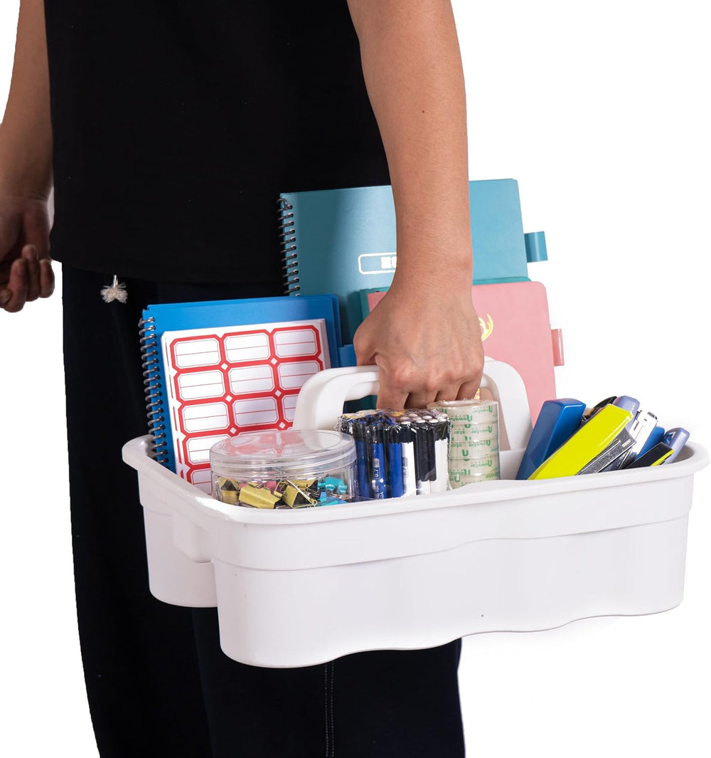 Matthew 5 Pack Large Plastic Tote Tool & Deluxe Supply Cleaning Caddy wit...