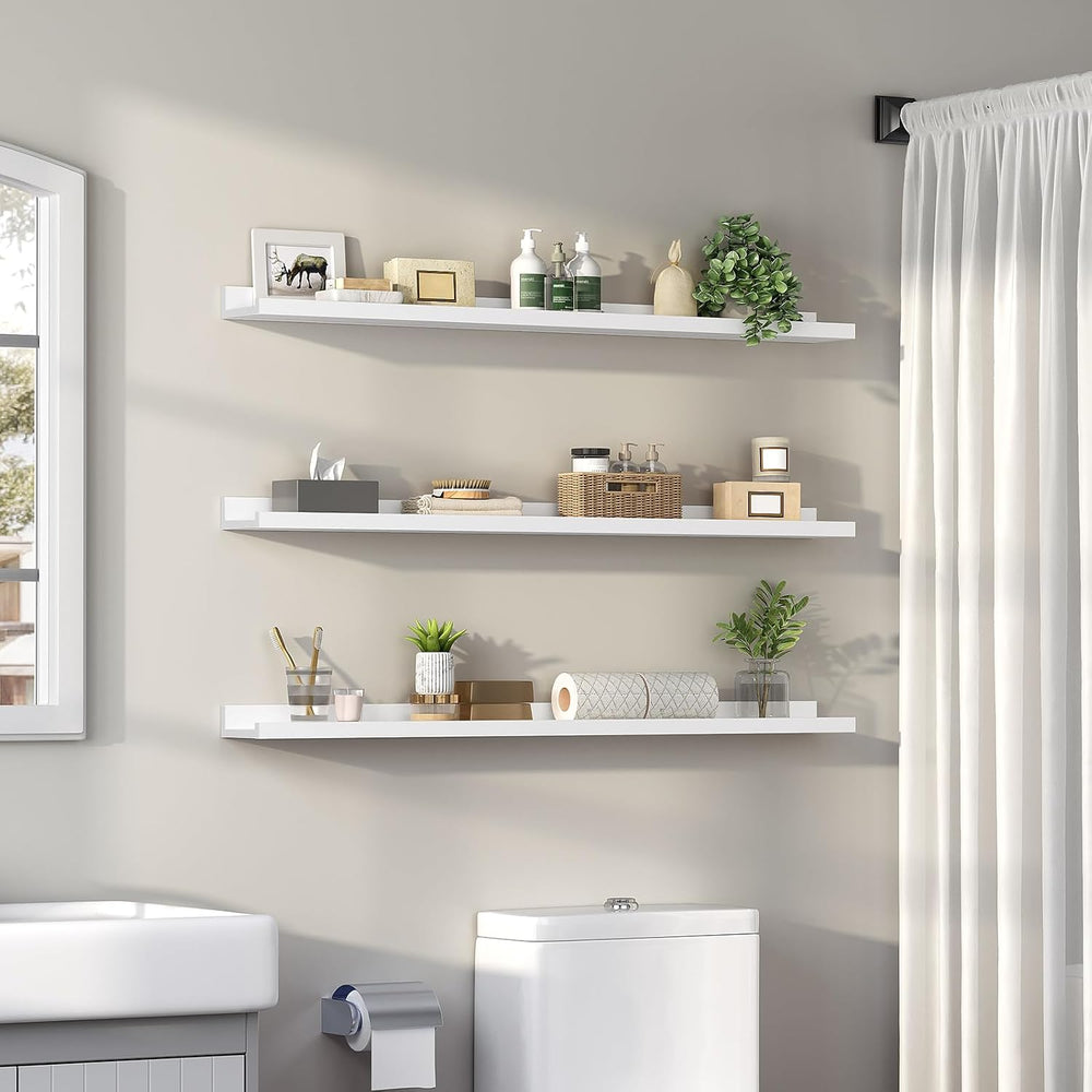 HOOBRO Floating Shelves, Wall Shelf Set of 3, 47.2 Inches Hanging Shelf