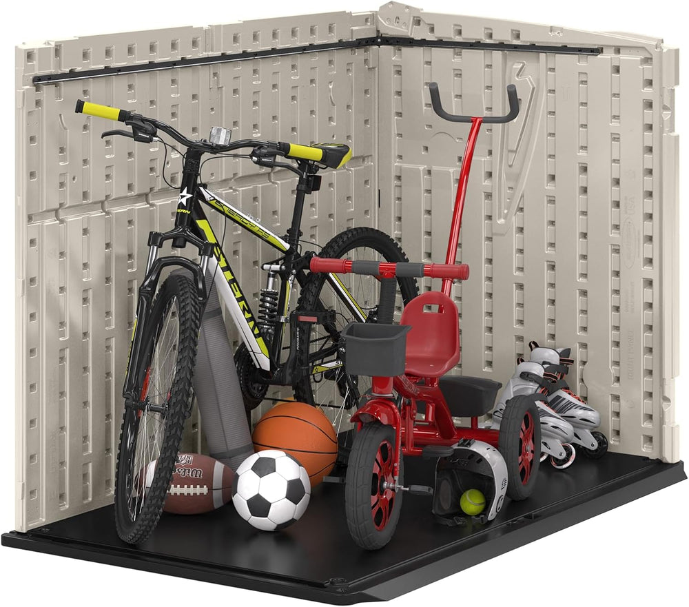 Suncast 5.9' x 3.7' Horizontal Stow-Away Storage Shed, Resin, Hinged Lid