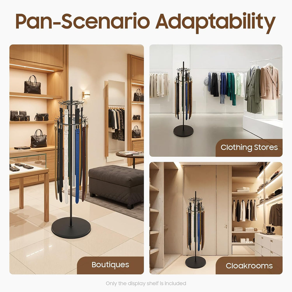 Floor Standing Belt Display Rack, 66in Height Display Stands for Belts