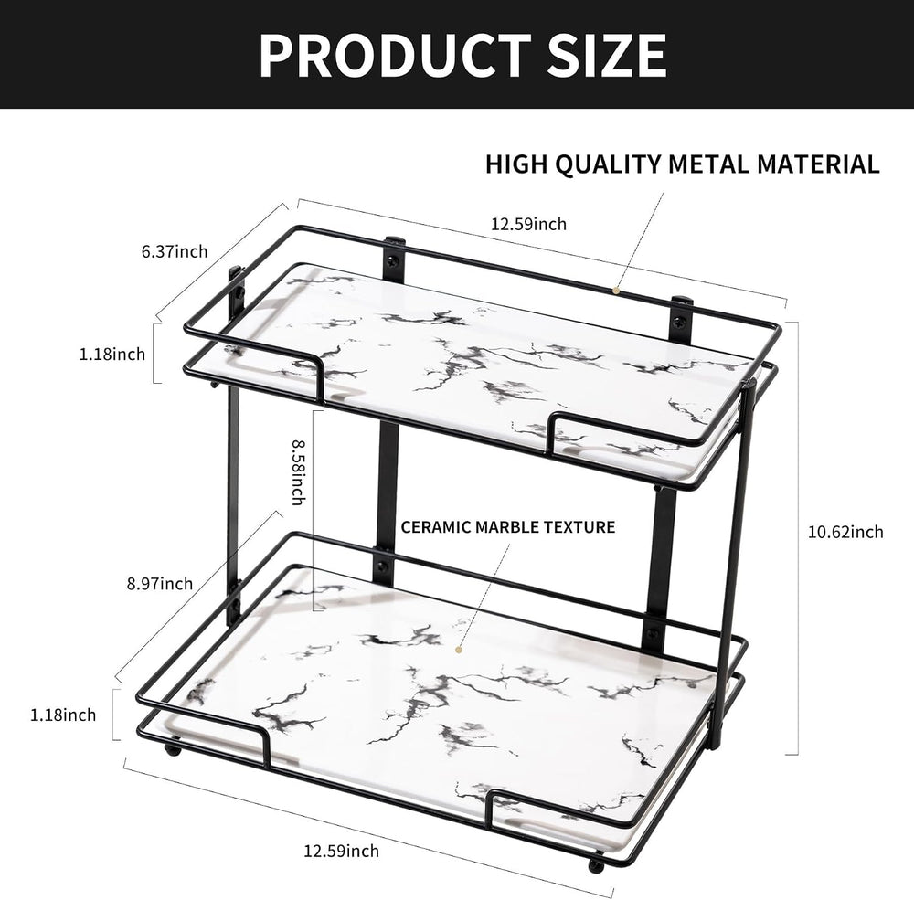 2 Tier Bathroom Cabinet Countertop Organizer Perfume Lipstick Makeup Organize...