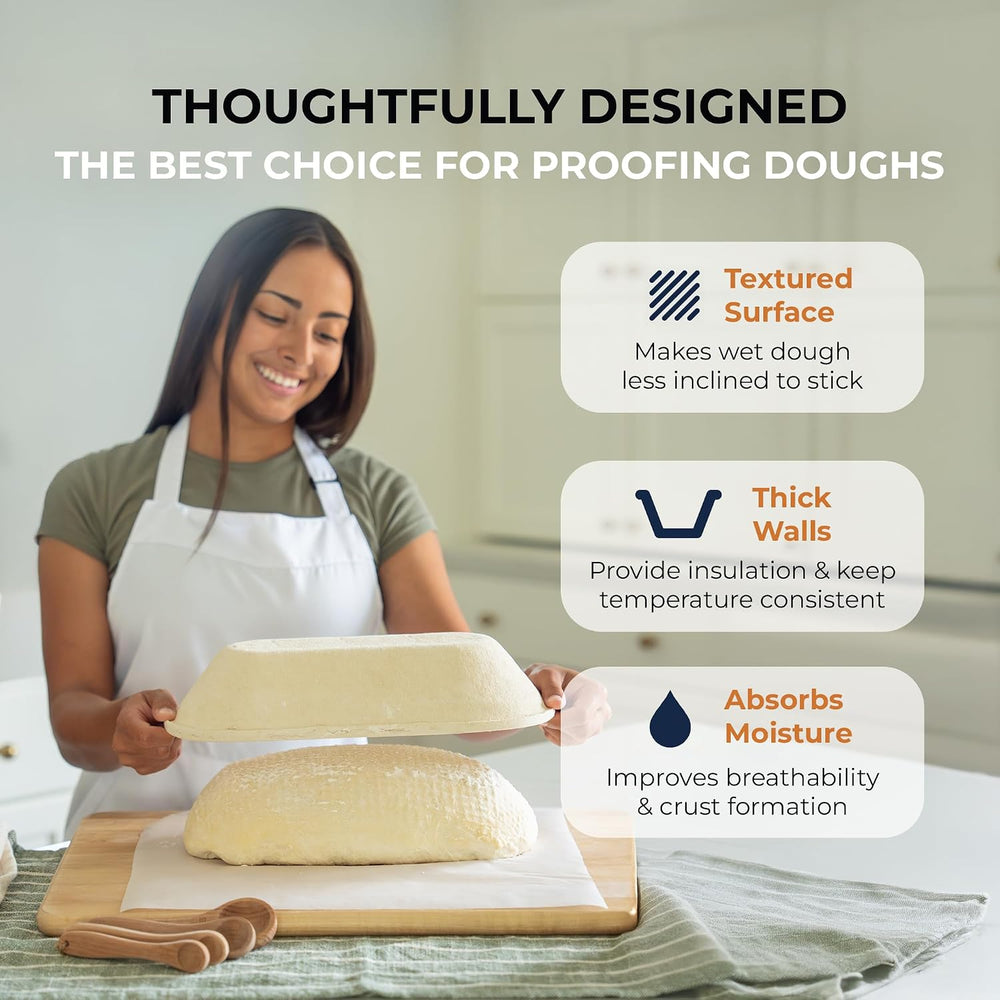 Bulka Sourdough Banneton Bread Proofing Basket Large 12" Oval Waffle 1kg