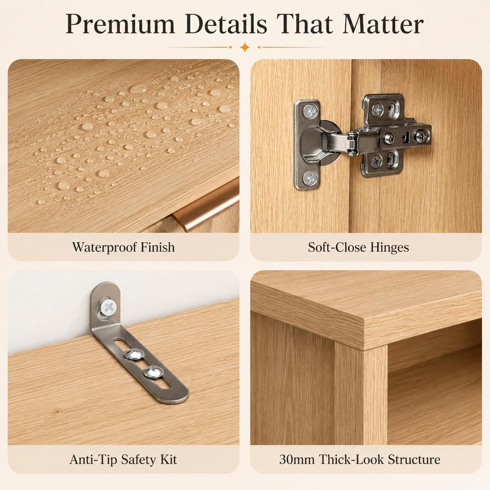 VINGLI Bathroom Storage Cabinet with 3 Drawers & Door, Slim Freestanding ...