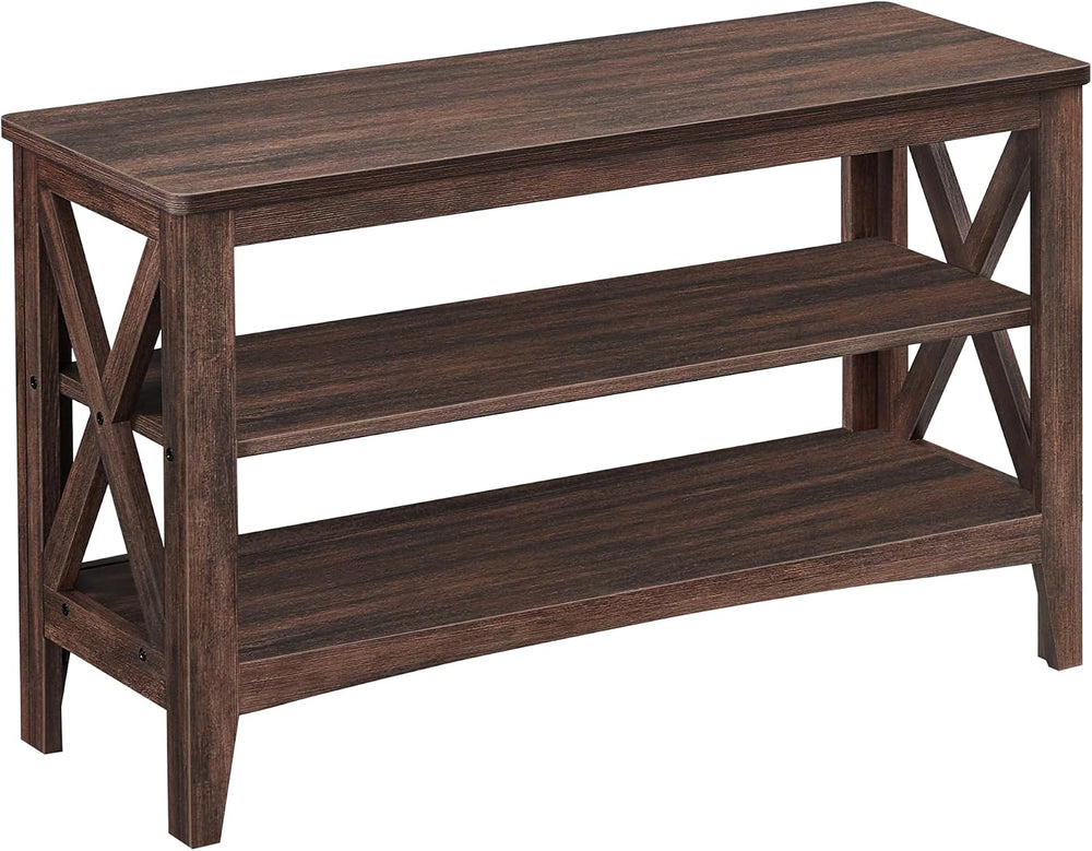 VASAGLE 2-Tier Shoe Bench, 11.8 x 31.5 x 18.9 Inches, Holds up to 300 lb