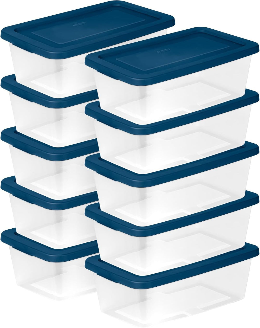 Sterilite Stackable 6 Quart Home Storage Box with Handles and Lid for Efficie...