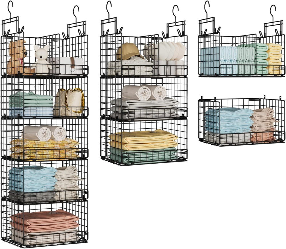 VyGrow 5 Tier Hanging Closet Organizer with Adjustable Dividers, Heavy-Duty S...