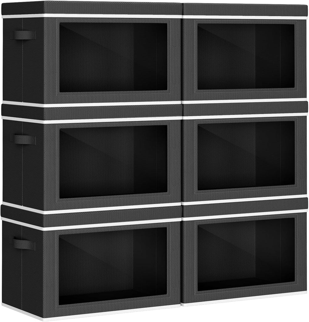 Homsorout Collapsible Storage Bins with Lids - Stackable Storage Containers w...