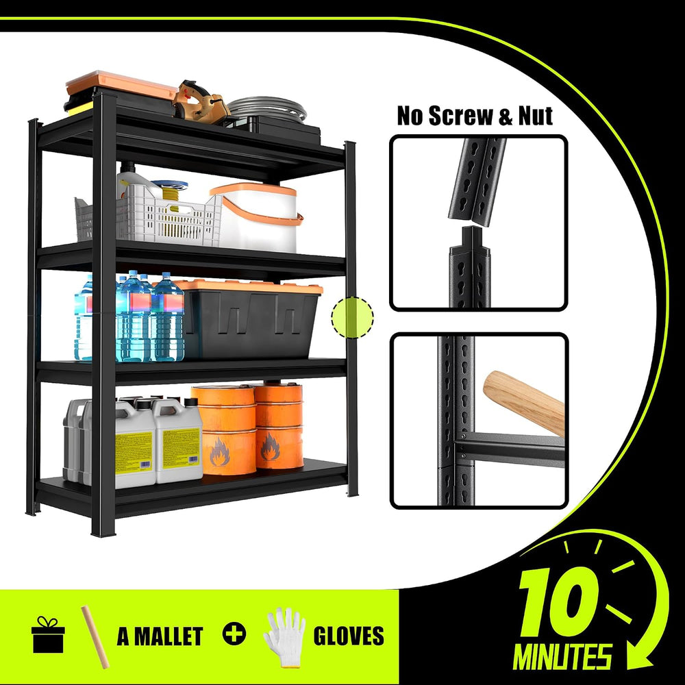 48" W Garage Shelving Heavy Duty, 2000 Lbs Loads Garage Storage Shelves ...