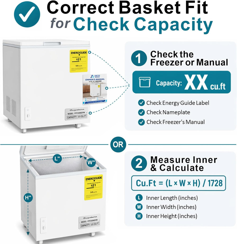 iSPECLE Chest Freezer Organizer - Small Storage Baskets for 7 Cu.Ft, 8 Pack