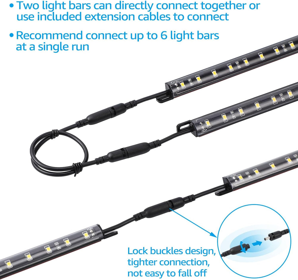 TORCHSTAR 6pcs 12 Inch LED Safe Lighting Kit, Motion Sensor, 5000K