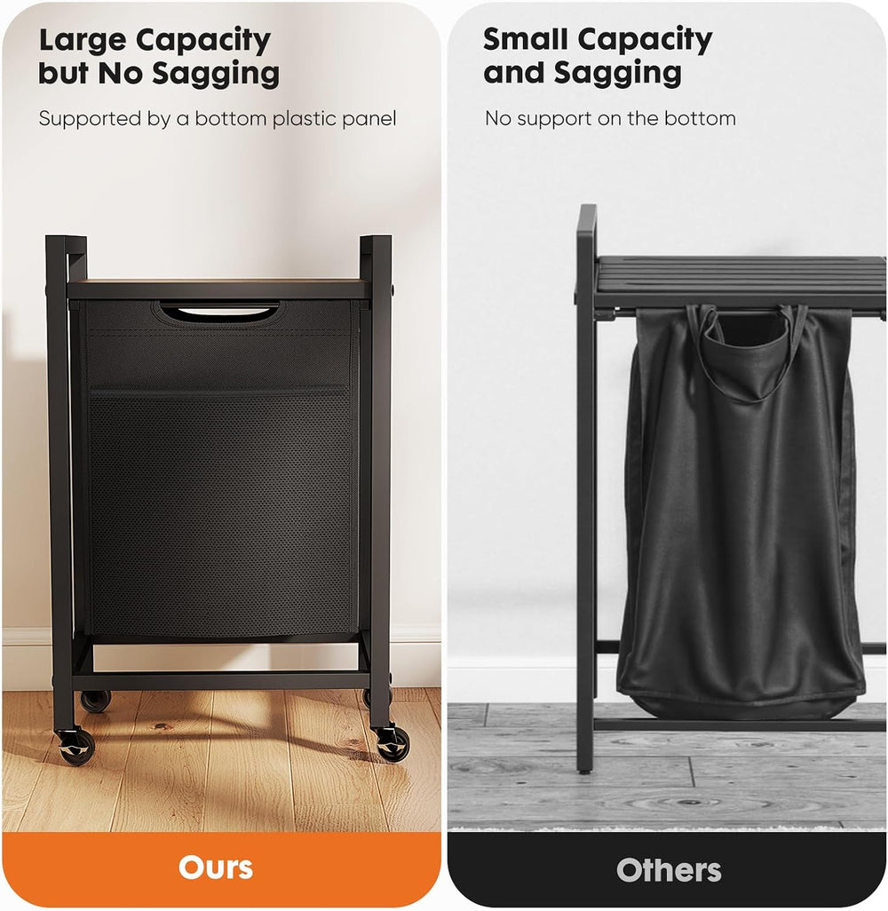 NEWBULIG Laundry Hamper Sorter, Rolling Laundry Basket, 1 x 18.3 Gal