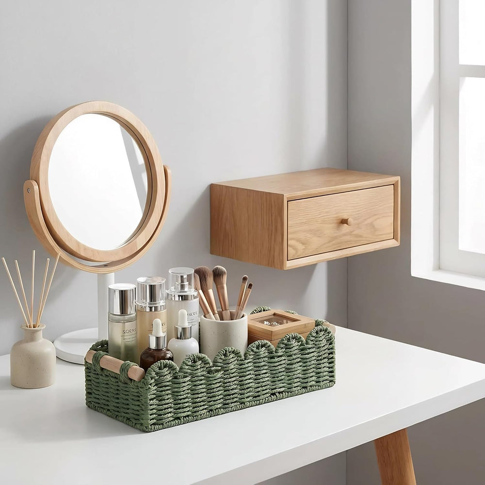 CubesLand Bathroom Basket Organizer, Toilet Tank Paper Storage Baskets 2PK