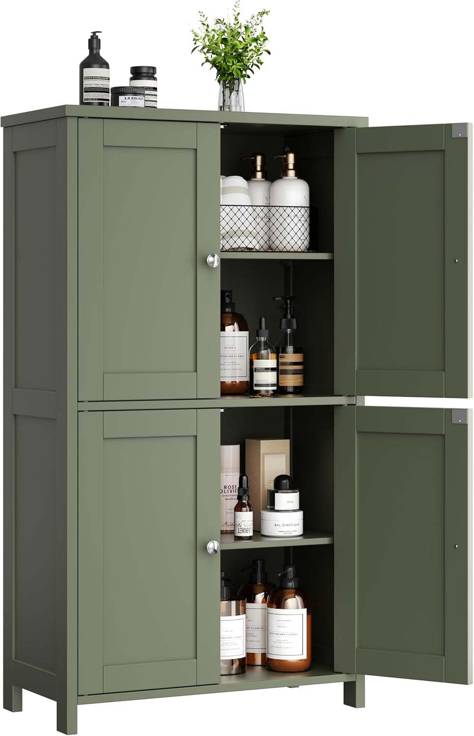 Shintenchi Bathroom Storage Cabinet with Doors and Shelves, Floor Cabinets fo...