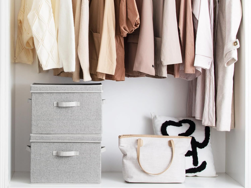 StorageWorks Fabric Storage Bins with Lids, Closet Storage Bins