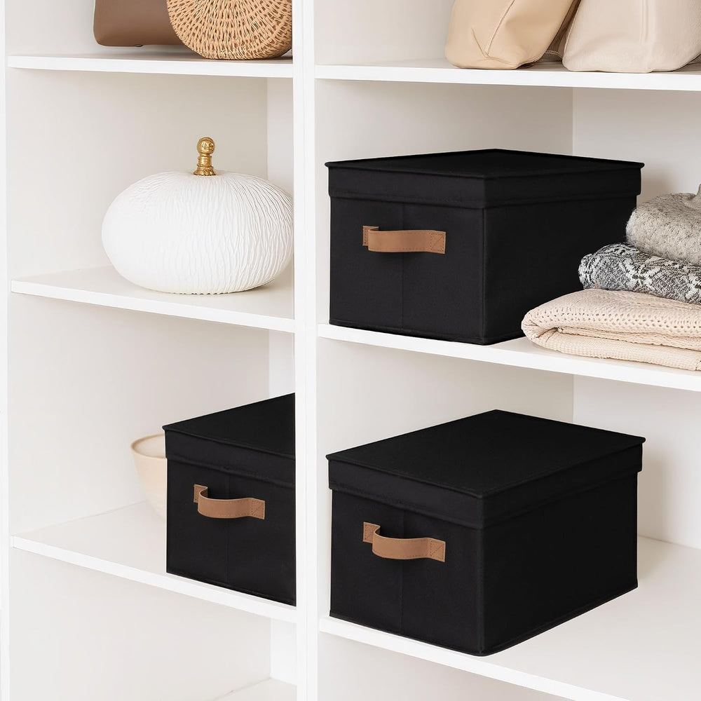 StorageWorks Fabric Storage Bins with Lids, Closet Storage Bins