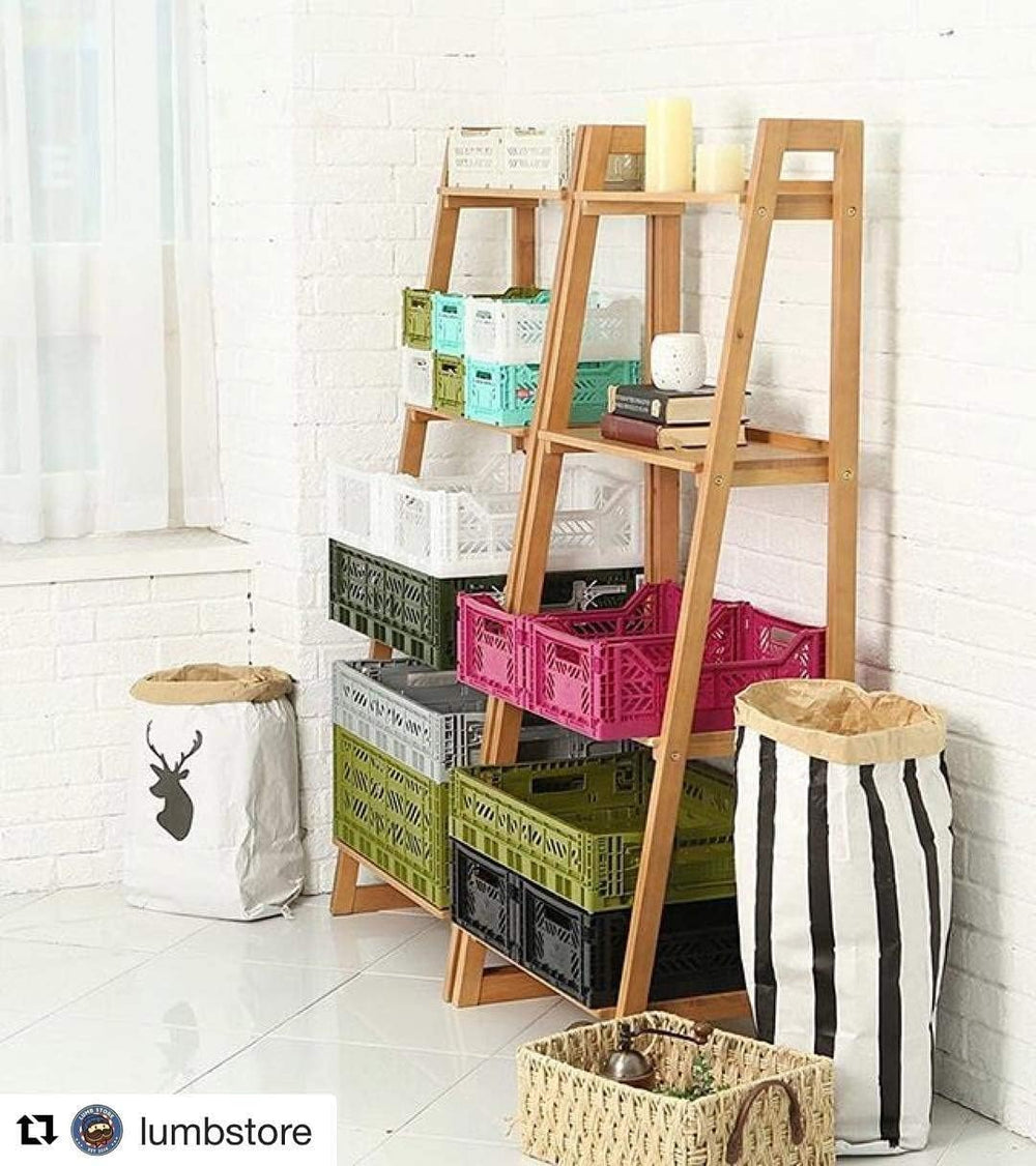 10 x AY-KASA Collapsible Storage Bin Container Basket Tote, Folding Basket Cr...