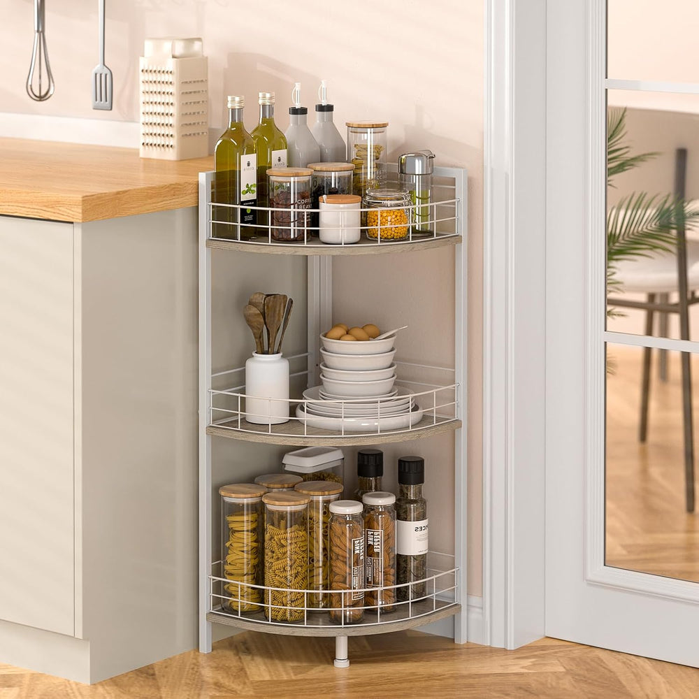 DAOUTIME Bathroom Standing Shelf, 3 Tier Free-Standing Shelf Units, Open Floo...