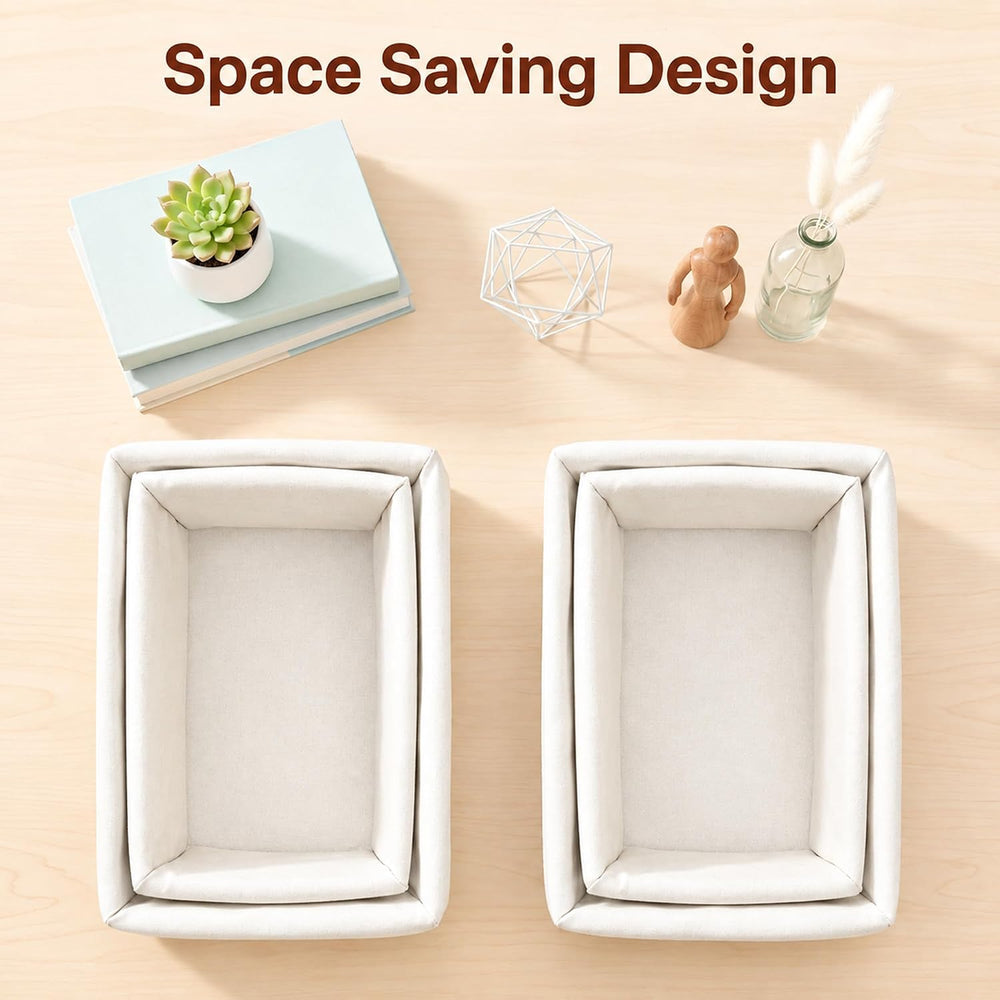 Wicker Basket, 4 Pack Wicker Storage Baskets for Shelves, Water Hyacinth