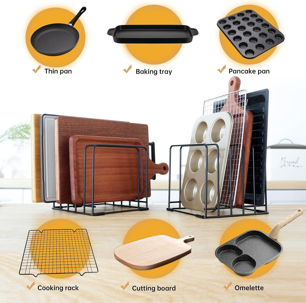 2-Pack 5-Tier Cutting Board Holder, Kitchen Cabinet Organizer Holder, Space-S...