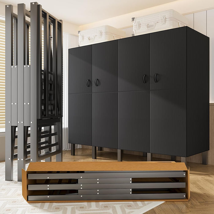 80in Foldable Portable Closet Wardrobe with with Magnetic Door