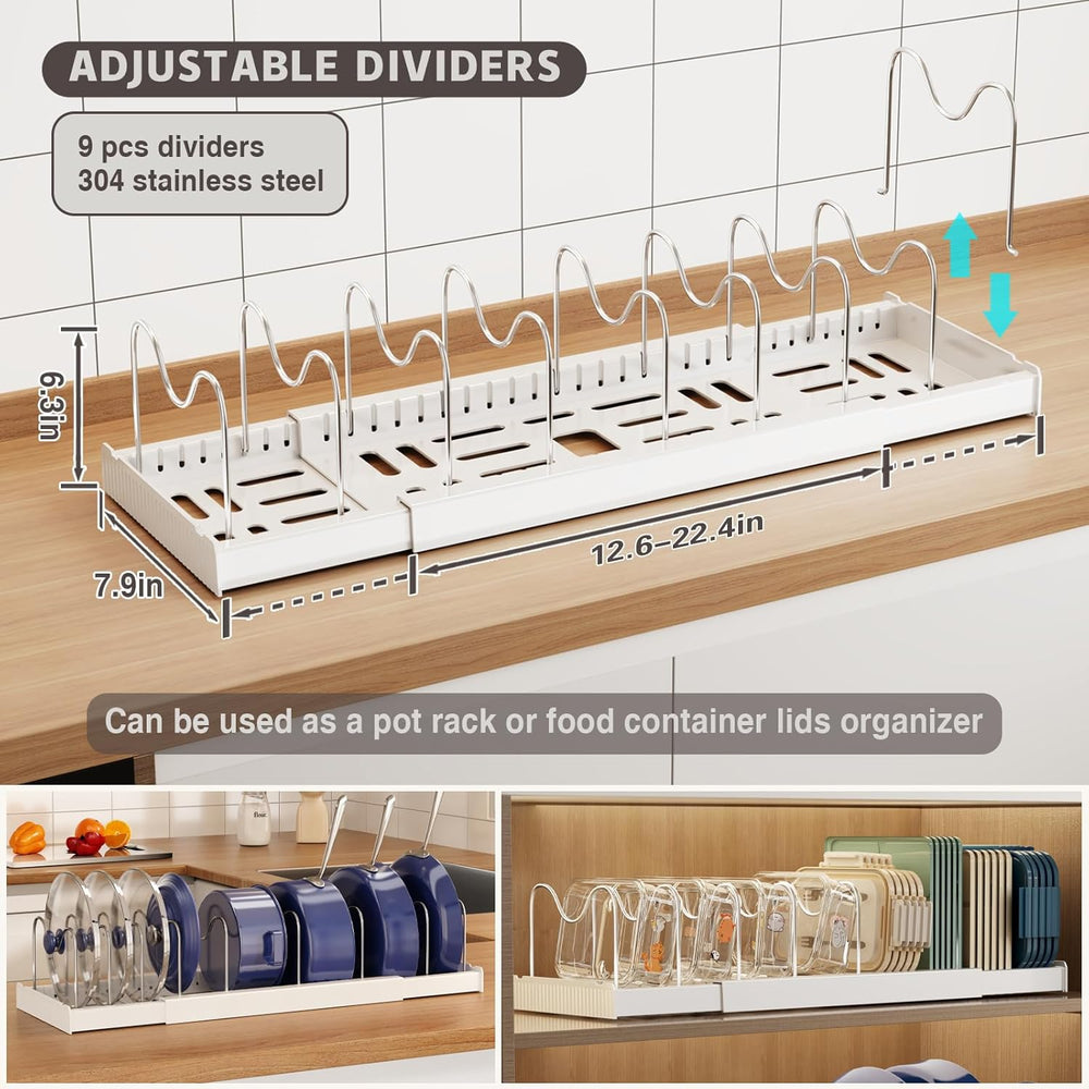 Magheo 2 Pack Expandable Food Storage Container Lid Organizers, 22" Pots...