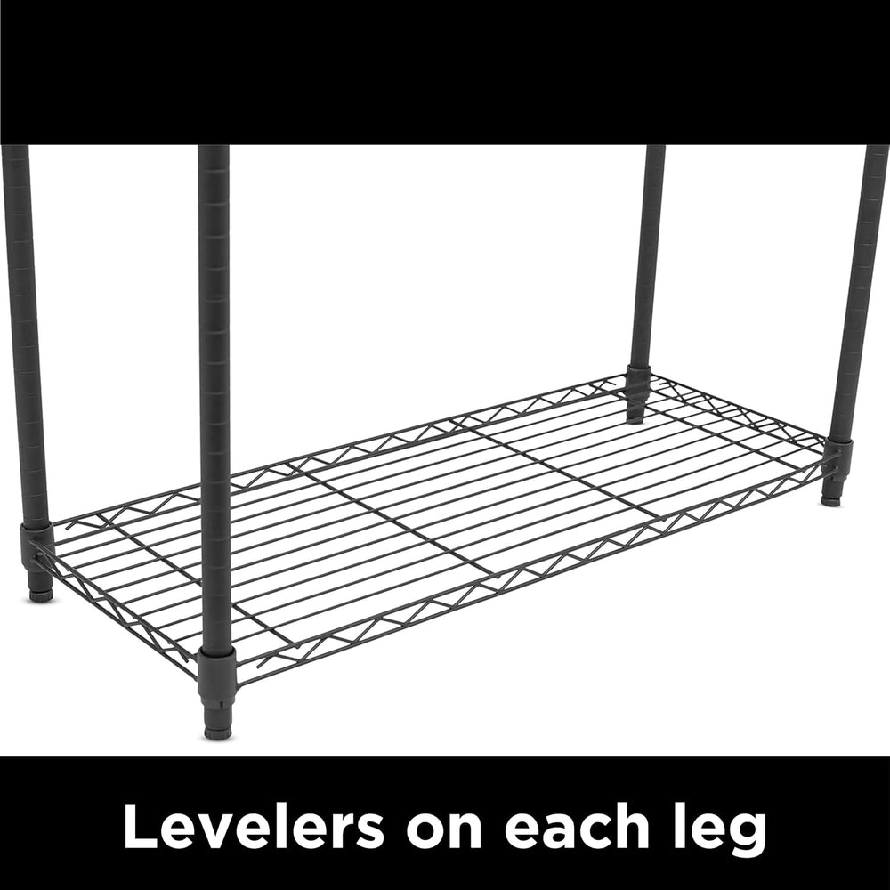 Internet's Best 4-Tier Wire Shelving | Flat Black | Heavy Duty Shelf | Wi...