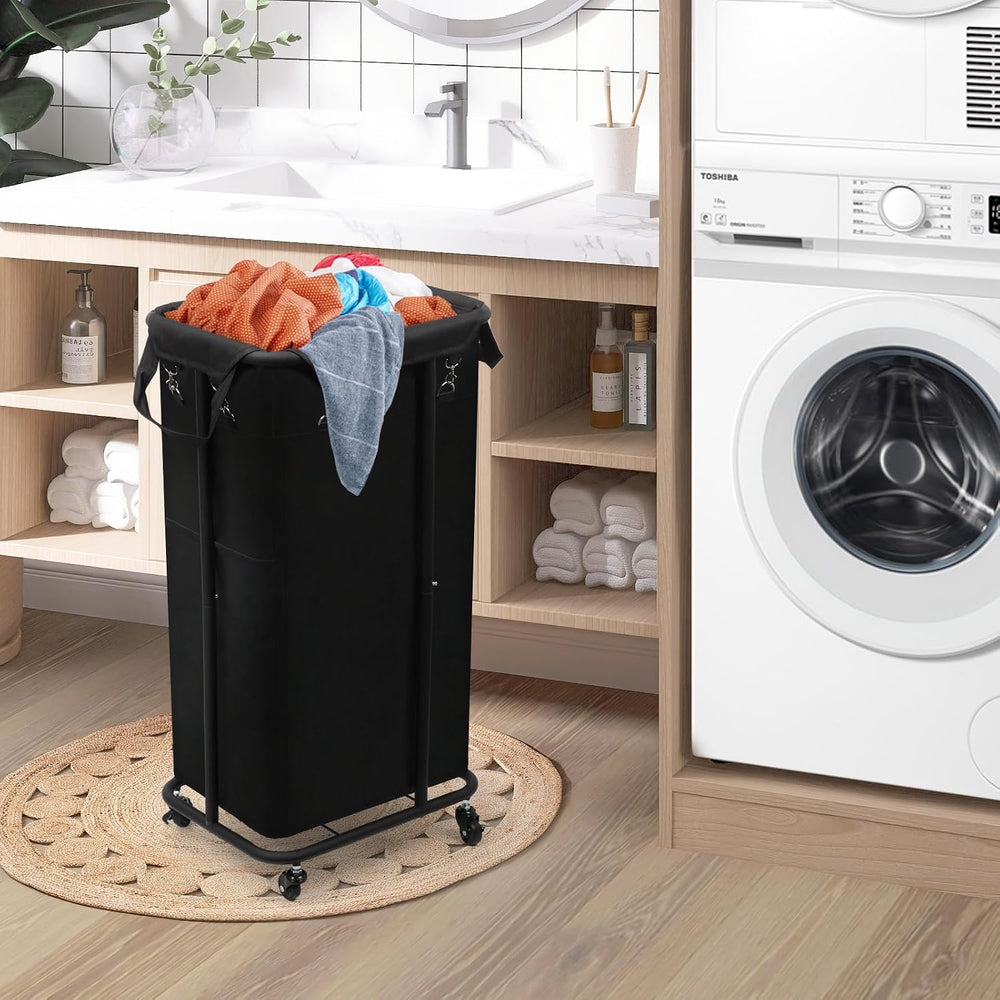 Longzhuo 180L Laundry Basket with Wheels, Rolling Laundry Basket with Removab...