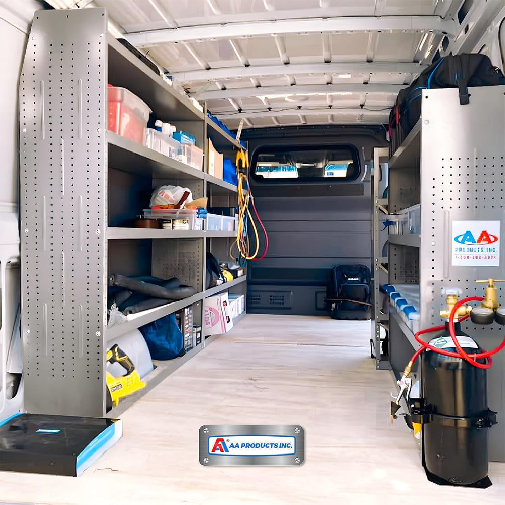 AA Products Model SH-6204 Steel Low/Mid/High Roof Van Shelving Storage System...