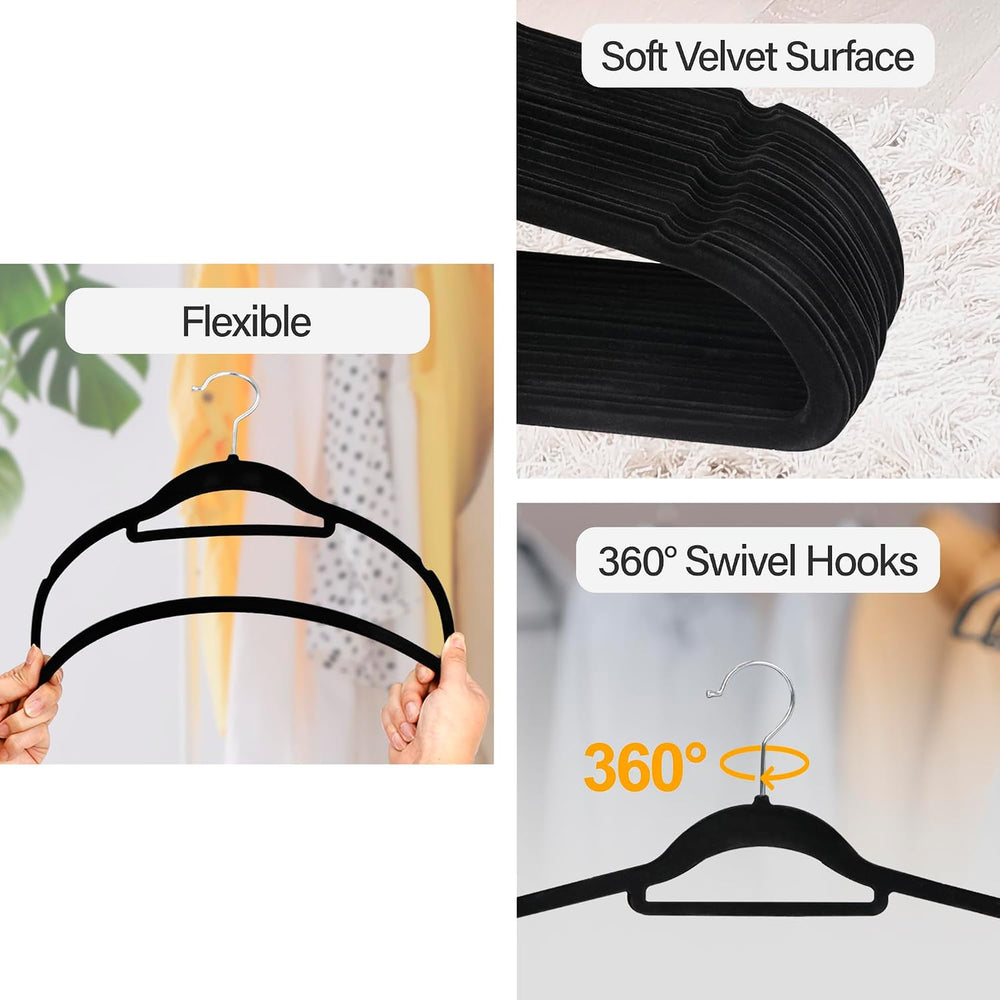 ZENY Velvet Hangers 100 Pack for Suits,Coats, Dress, Non Slip Clothes Hangers...