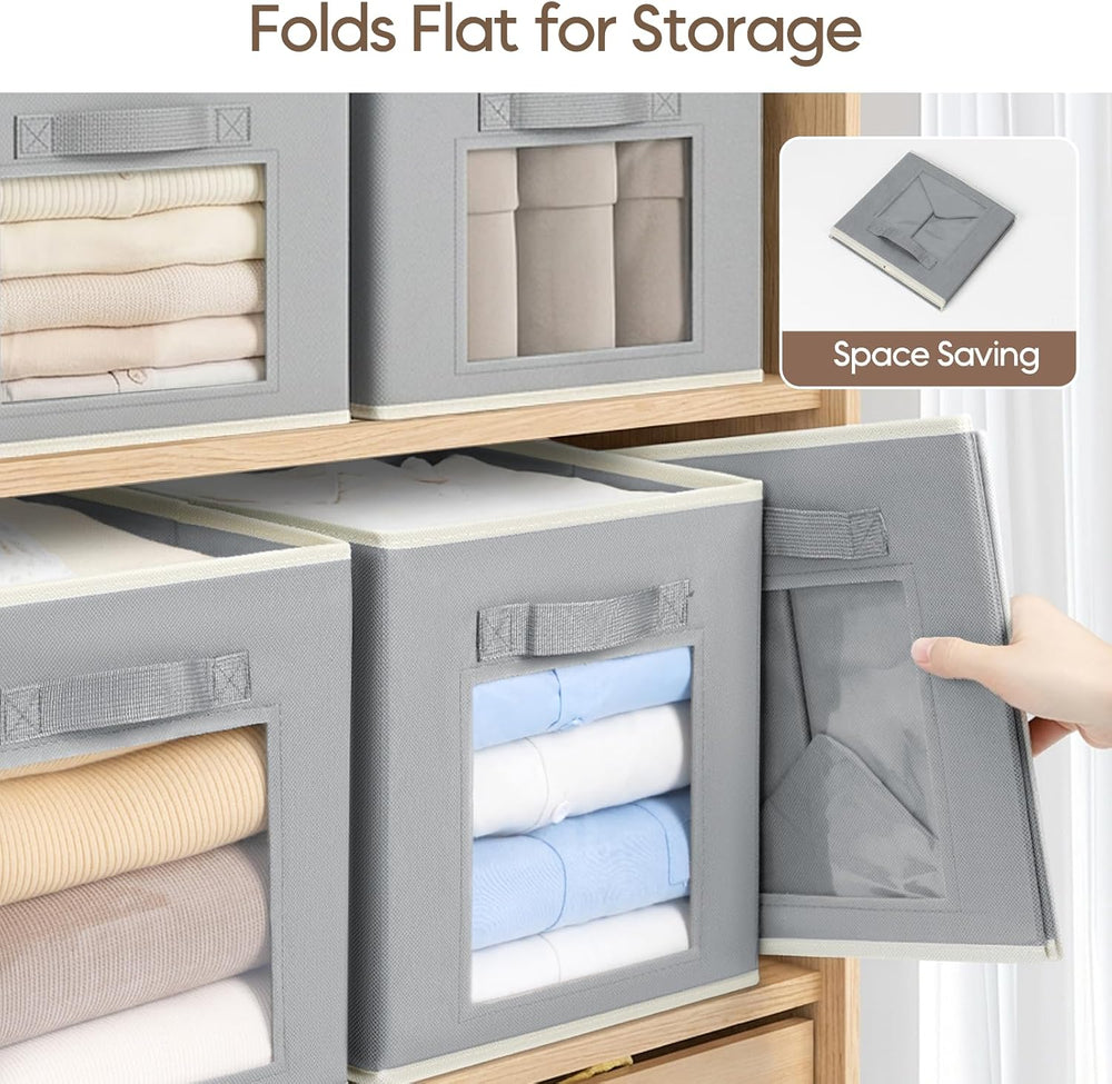 Homsorout Foldable Storage Cubes - Cubby Storage Organizer with Window, Decor...