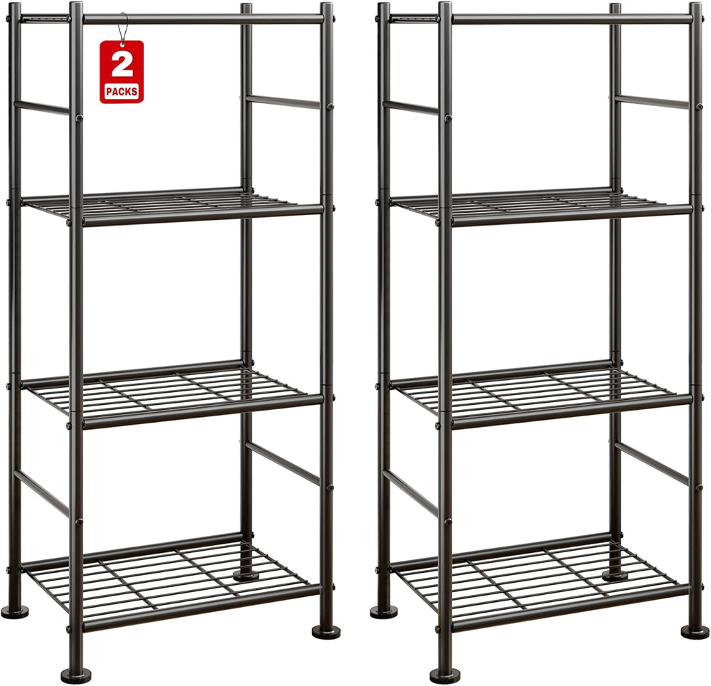 Sakugi 2-Pack Storage Shelves - 4-Tier Metal Wire Shelf Organizer, Slim Shelf...