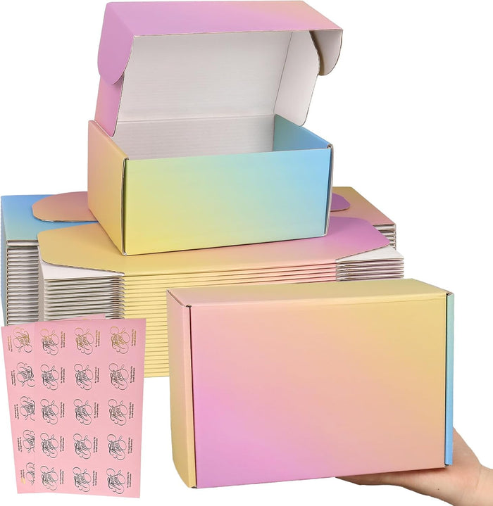 Shipping Boxes for Packaging 9x6x4", 30 Pack Colorful Corrugated Cardboard Boxes, Medium Mailing Boxes for Small Business