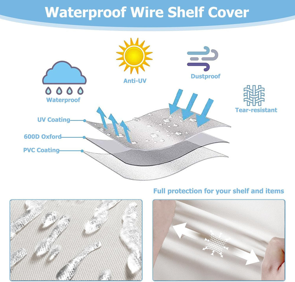 Rileytee Wire Shelf Cover,Heavy Duty 600D Dustproof Waterproof Shelf Covers f...