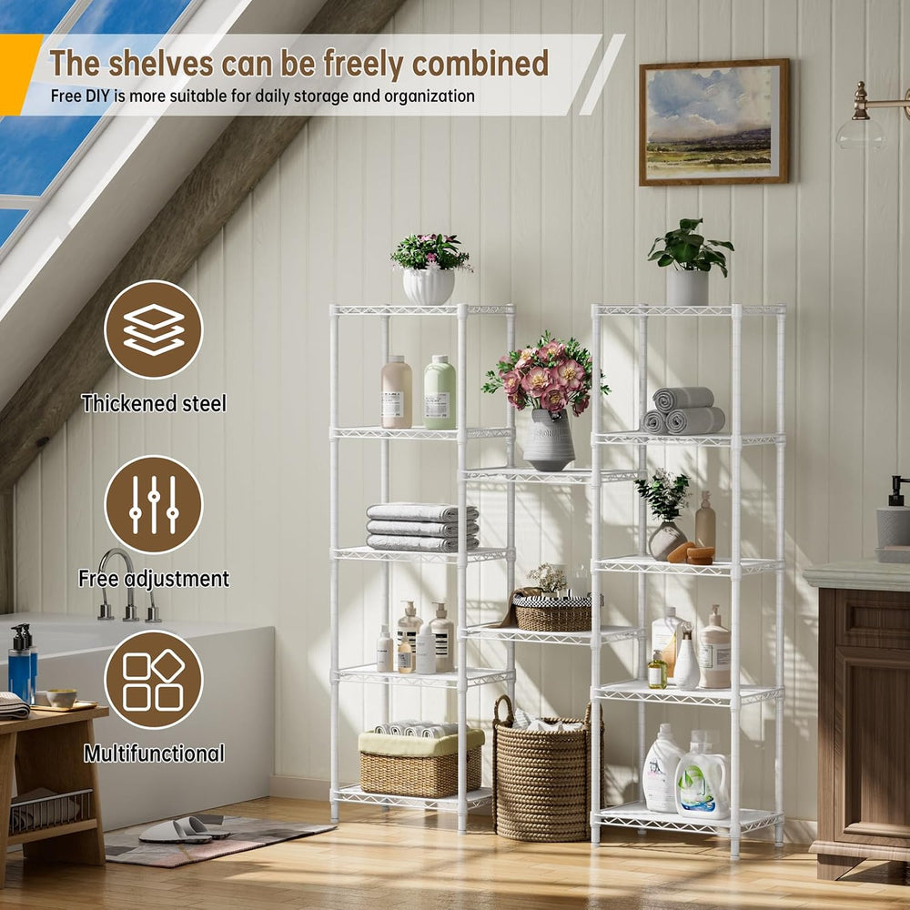 Golpart 6Tier Adjustable Storage Shelves Metal Wire Shelving Standing Shelf