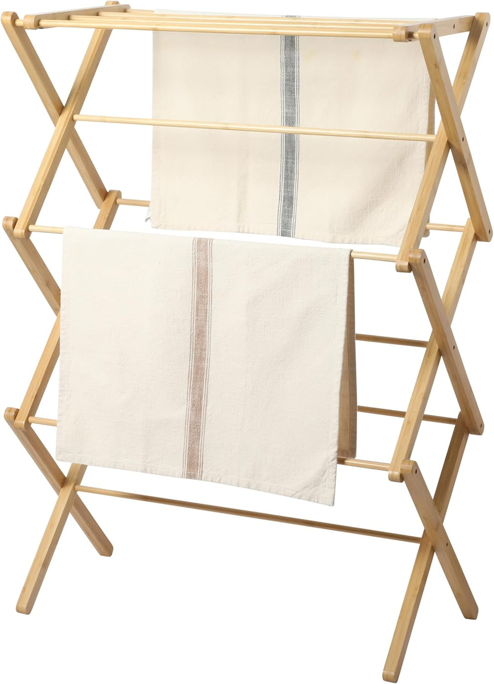 Gibson Home Clothes Drying Rack, Foldable Expandable Laundry Rack, Bamboo