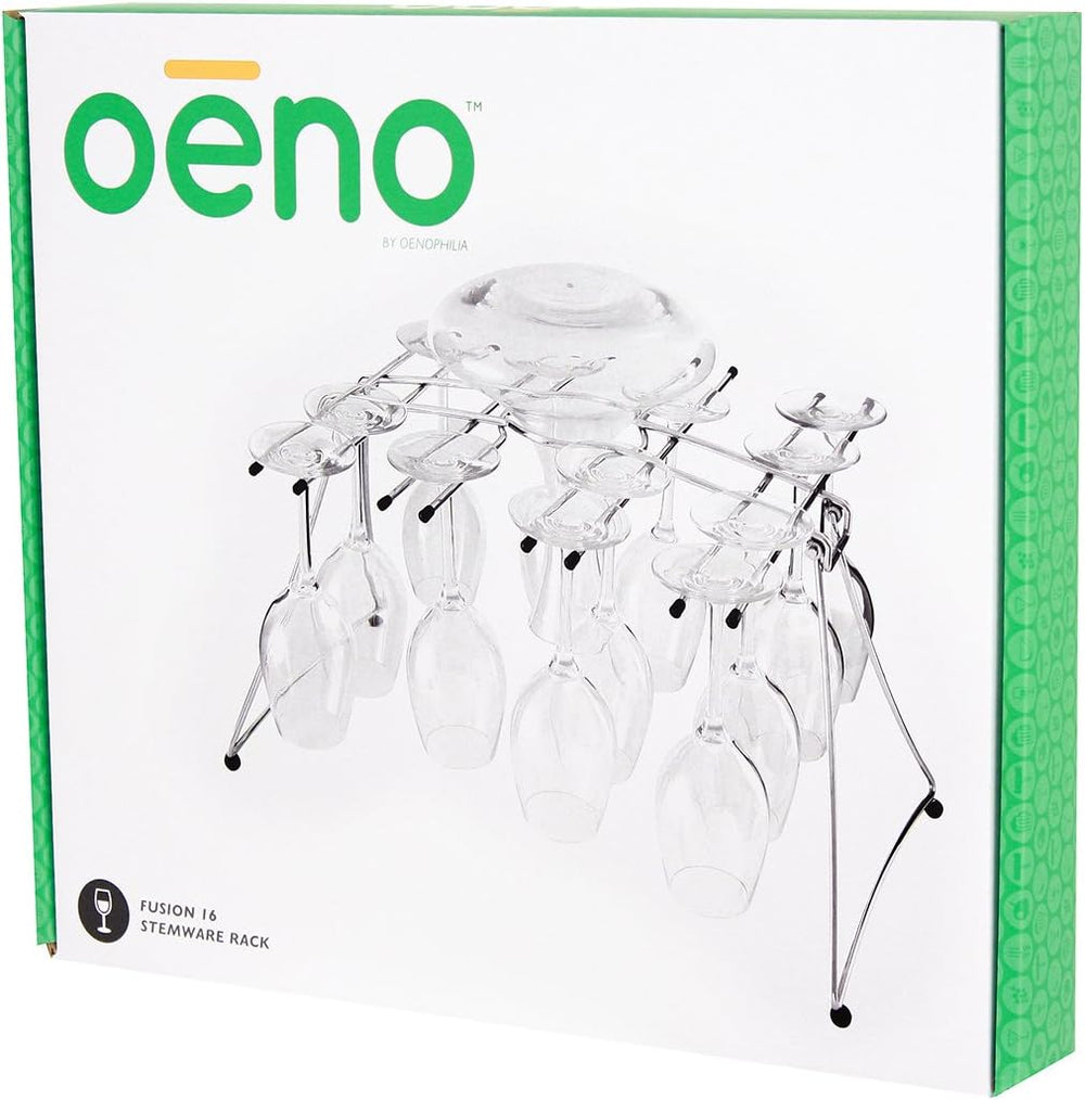 Oenophilia Fusion Stemware Wine Decanter Drying and Storage Rack - 16 Wine Gl...