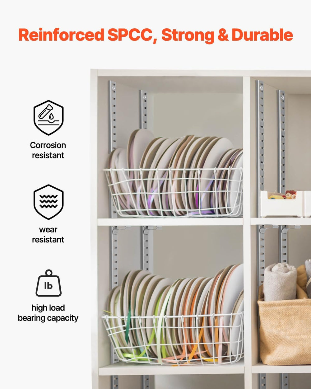VEVOR Shelf Pilaster, 72.7-inch 20 Pack, Adjustable Shelf Brackets Steel Mort...