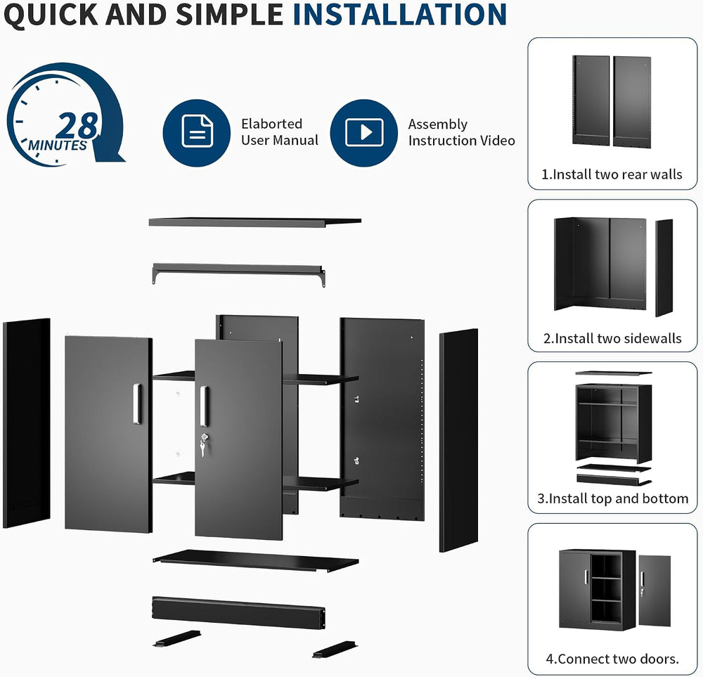 Garage Storage Cabinet, Durable Metal Storage Solution