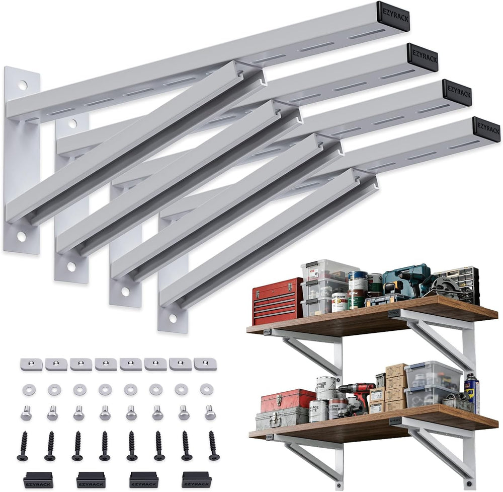 Heavy Duty Metal Brackets for Garage Wall Shelving, Modular Wall Mounted Stor...