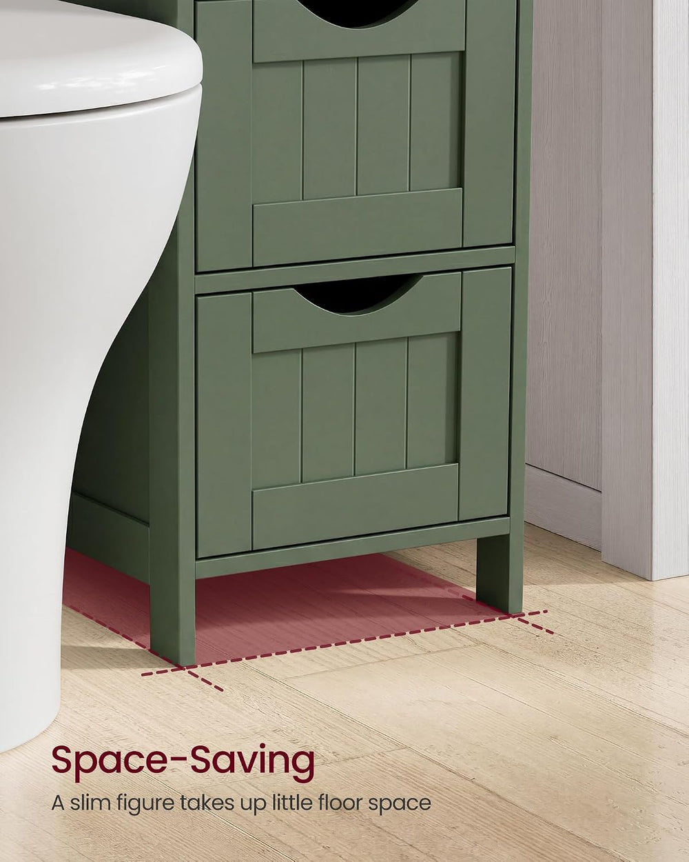 VASAGLE Floor Storage Cabinet, Freestanding Organizer with 4 Drawers