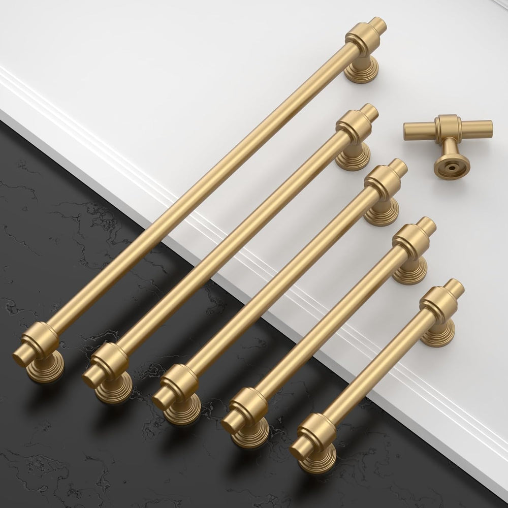 Amerdeco 10 Pack Champagne Bronze Cabinet Pulls 5 Inch(128mm) Hole Center Dra...