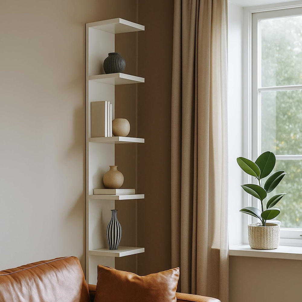 7 Tier Wall Shelf Unit,Vertical Column Floating Storage Home Decor Organizer,...
