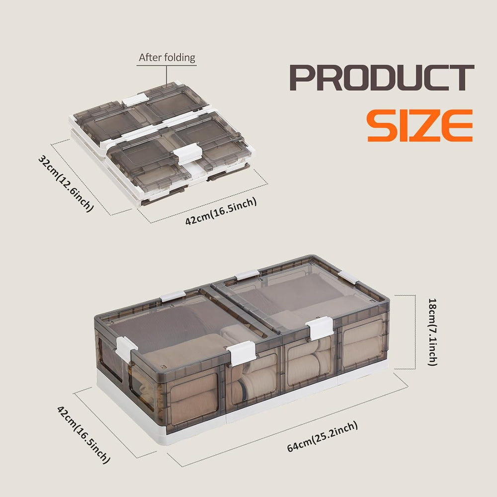 Under Bed Storage Containers with Wheels - Stackable, Foldable Plastic Storag...