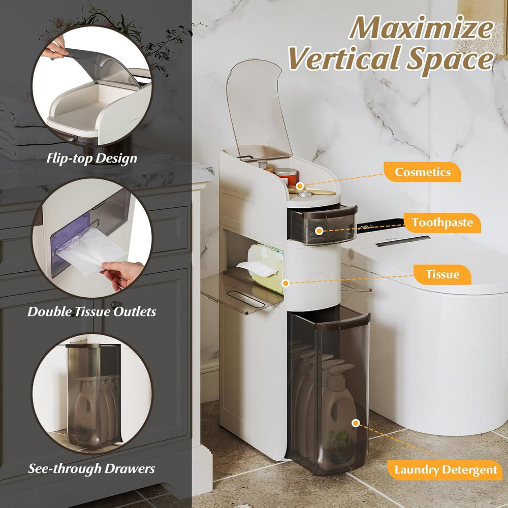 GIANTEX 4-Tier Narrow Bathroom Storage Cabinet (17" x 7" x 30")