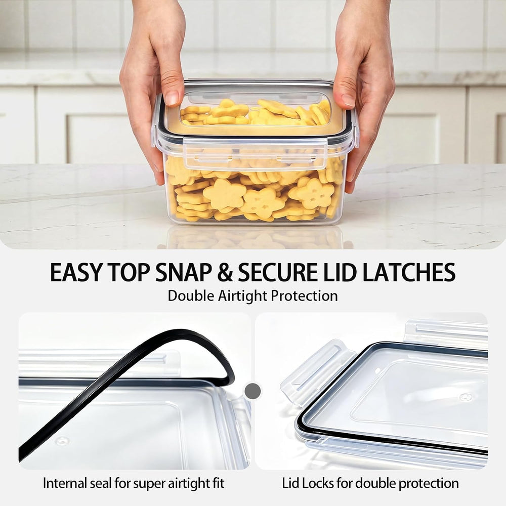 24 PCS Airtight Food Storage Containers with Lids, Plastic Kitchen and Organi...