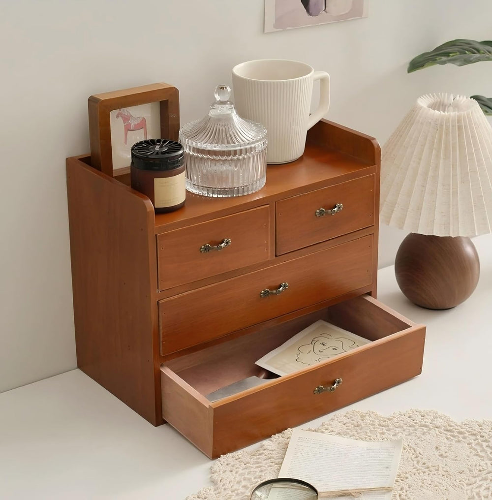 Xiaoyez Desk drawer organizer ，wooden desk organizer，desktop organizer with d...