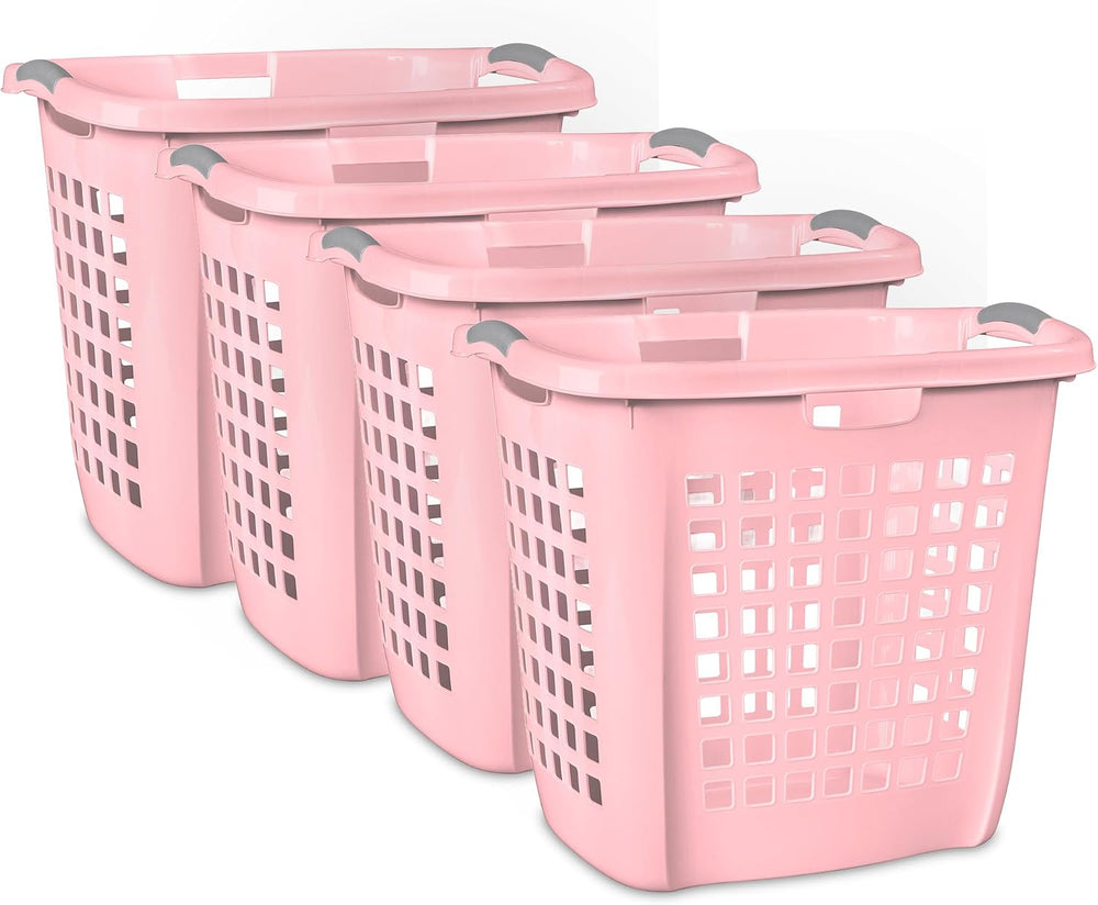 Sterilite 4-Pack Ultra Easy Carry Laundry Basket, Plastic Clothes Hamper Bin ...