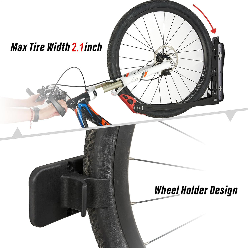 Wallmaster Swivel Bike Rack, Wall Mounted Vertical Bike Storage Hanger